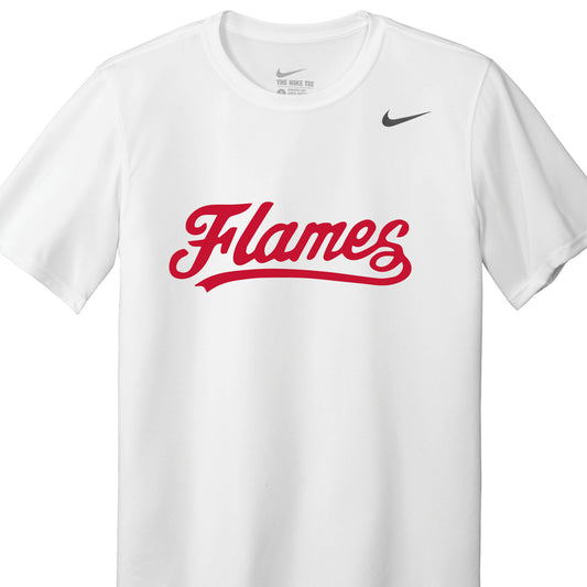 Flames Nike Dri-Fit White T-Shirt